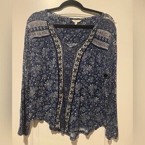 Blue Paisley Women's Top